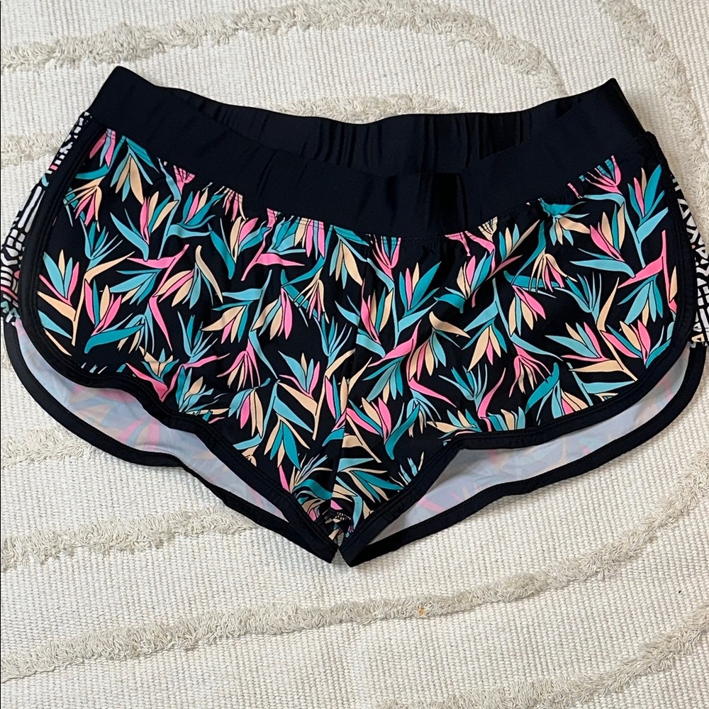 Black and Pink Swim Coverup with Vibrant Design